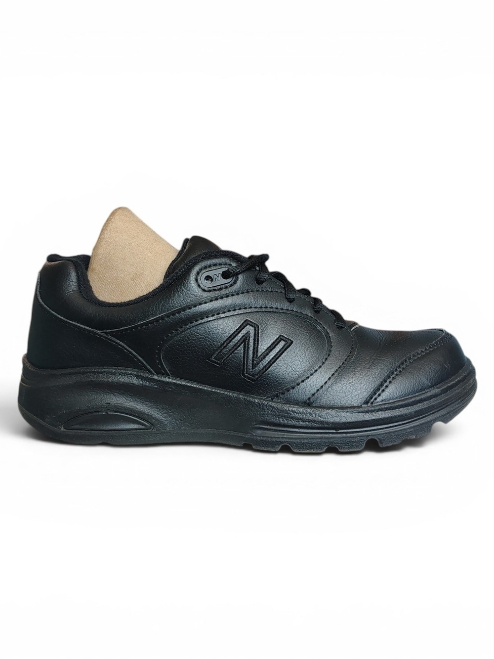 New Balance 674 Women's Black Leather Lace Up Walking Sneakers Size 5.5 B USA